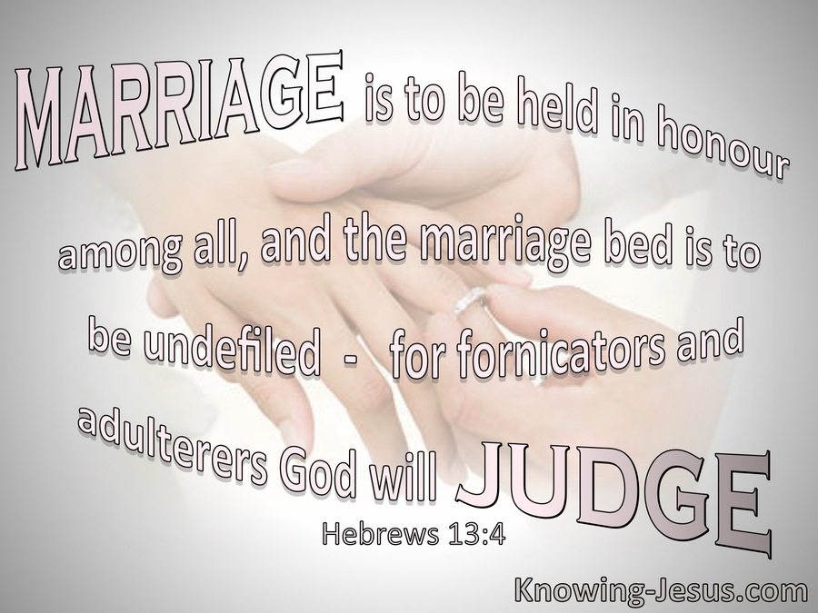 Hebrews 13:4 Marriage Is To Be Held In Honour (pink)